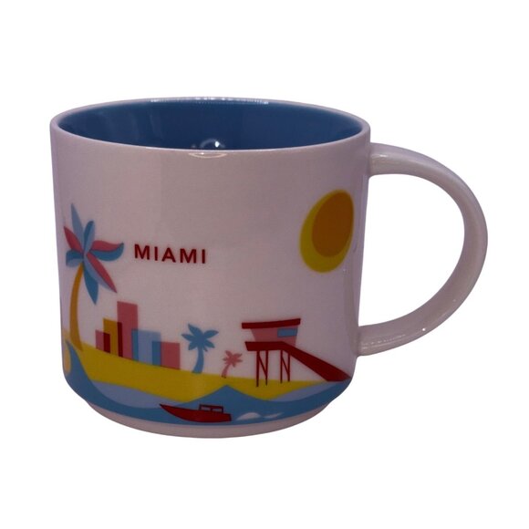 Starbucks Miami You Are Here Collection Ceramic Coffee Mug Cup 14oz YAH - Picture 1 of 6